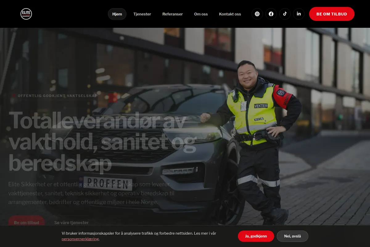 Forsiden til Elite Sikkerhet